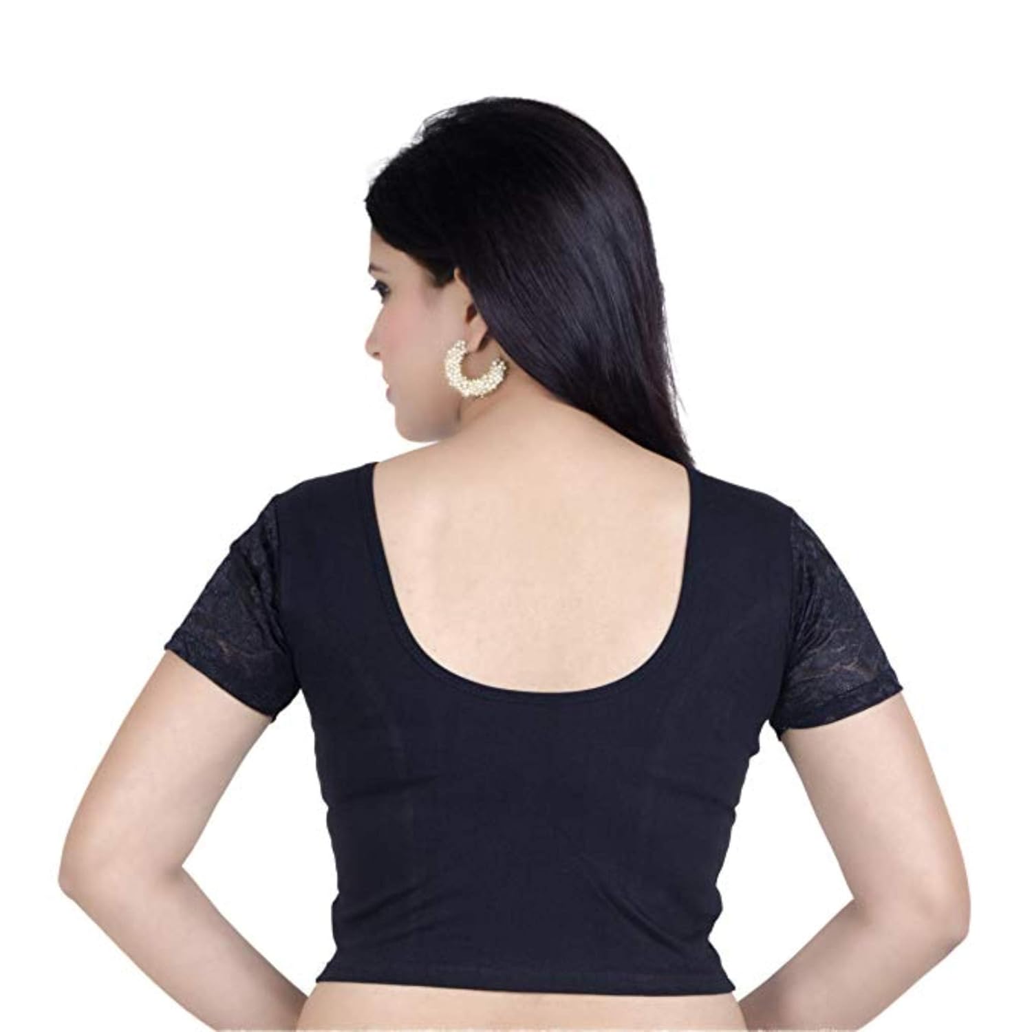 fressia fabrics women's stretchable readymade saree blouse pack of 3-100black_117gold_xxx