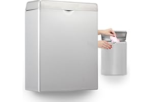 ALPINE INDUSTRIES Alpine Sanitary Napkin Receptacle – Wall Mounted Tampon Holder For Bathroom Provides Clean & Odor-Free Restroom for Home, Office & Public Restrooms (Stainless steel)