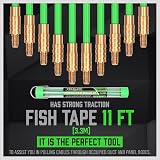 通用 11ft Fibreglass Electrical Fish Tape Kit 16 Pieces with 10 Rods Brass view 2
