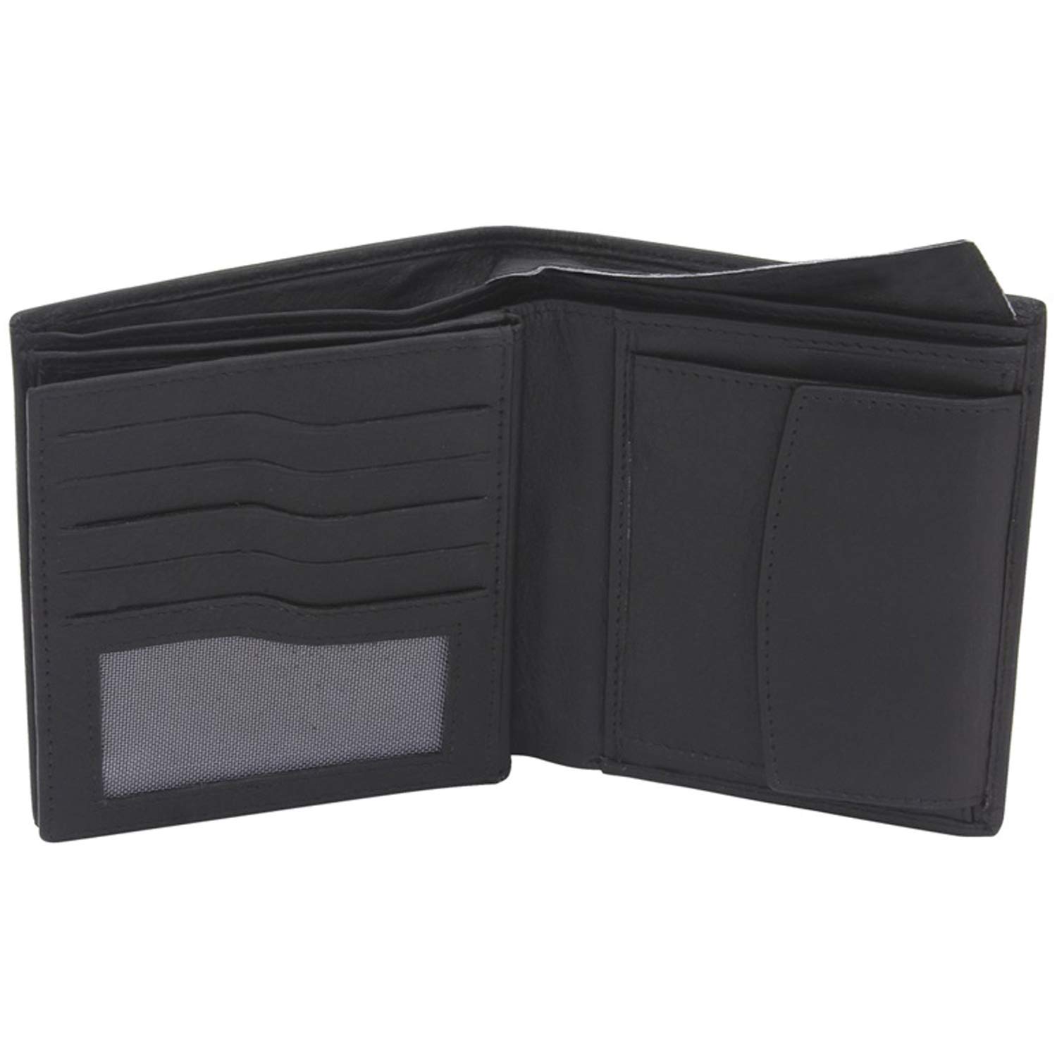 Friedrich|23 Kombibörse, Secretline, RindnappaLeder, highend RFID, TÜV geprüft, Schwarz Coin Pouch, 12 cm, Black (Schwarz)
