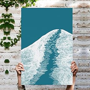 Canvas Wall Art Abstract Mountain Painting Artwork for Home Prints Framed - 12x18 inches