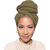 PWEOUKE Head Wraps for Black Women African Head Wrap Lightweight for Women Long Plain Turban Hair Scarf Scarves
