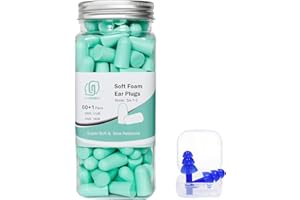 LYSIAN Ultra Soft Foam Earplugs for Sleep - 38dB Noise Reduction Ear Plugs for Sleeping Noise Cancelling, Work, Travel and Shooting Range -60 Pairs Value Pack(Water Blue)