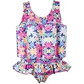 Girl Boy One Piece Floatation Swimsuit Swimwear with Adjustable Buoyancy Kid Float Bathing Suit Life Jacket Swim Vest