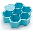 Outset Large Hexagon Silicone Ice Cube Tray, 6-Cell, Blue