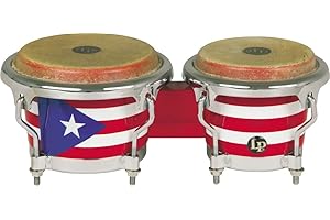 Latin Percussion LPMC Mini Tunable Puerto Rican Flag Wood Bongos (LPM199-PR)