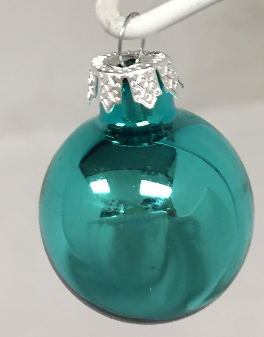 Home and Holiday Shops Shiny Turquoise Glass Ball Christmas Ornament Decorations Set of 6 2.75 Inch New