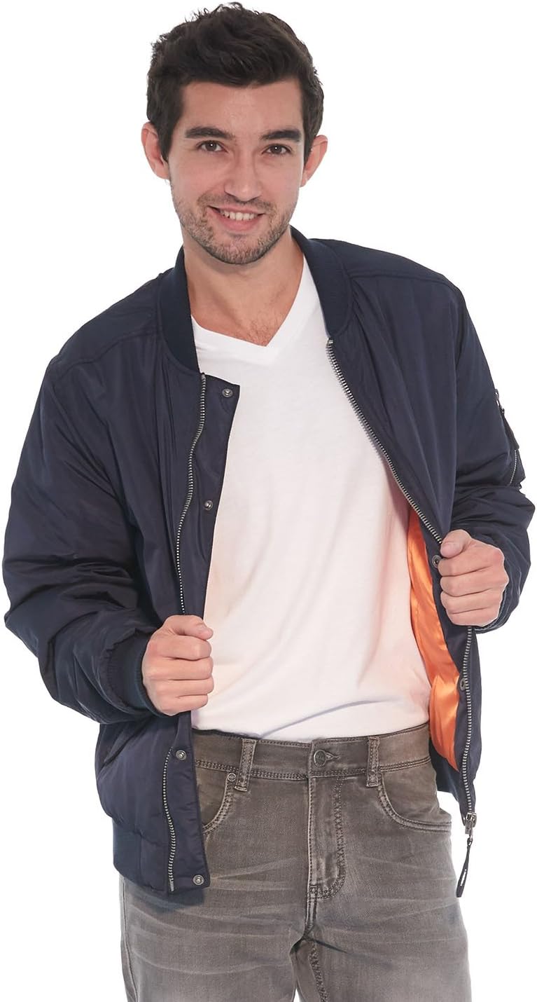 Men's Classic Flight Bomber Jacket - Lightweight - Zip Up