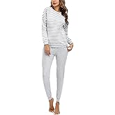 Soft Womens Pajama Sets Cotton Long Sleeve Pj Sets Comfy 2 Piece Sleepwear Cozy Loungewear Nightwear With Pockets