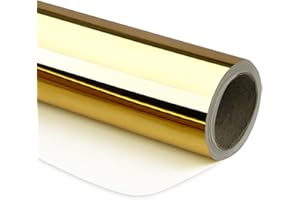 RUSPEPA Gold Metallic Wrapping Paper - Solid Color Paper Perfect for Wedding, Birthday, Christmas, Baby Shower - 17.5 Inches X 32.8 Feet