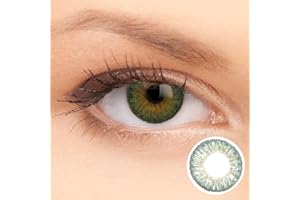 COOLCONTACTS 3 T Festival Green Contact Lenses, Non-Prescription