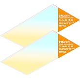 RUISUN 2 Pack 2x4 LED Flat Panel Lights with 5CCT Selectable, 9576LM, ETL | 72W/60W/50W/40W/30W,6500K/5000K/4000K/3500K/3000K,0-10V Dimmable, LED Drop Ceiling Fixtures for Office Meeting Classroom