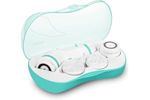 Waterproof Facial Cleansing Spin Brush Set with 4 Interchangeable Brush Heads - Electric Face Scrubber Cleanser Brush with by CLSEVXY - Face Brush for Deep Scrubbing, Gentle Exfoliating and Massaging