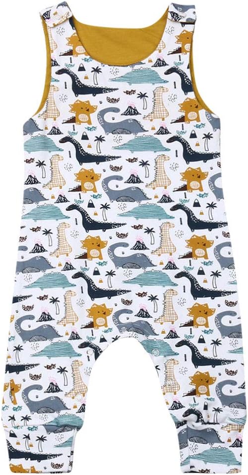 Newborn Baby Boys Girls Animal Dinosaur Romper One Piece Jumpsuits Sleeveless Summer Outfits