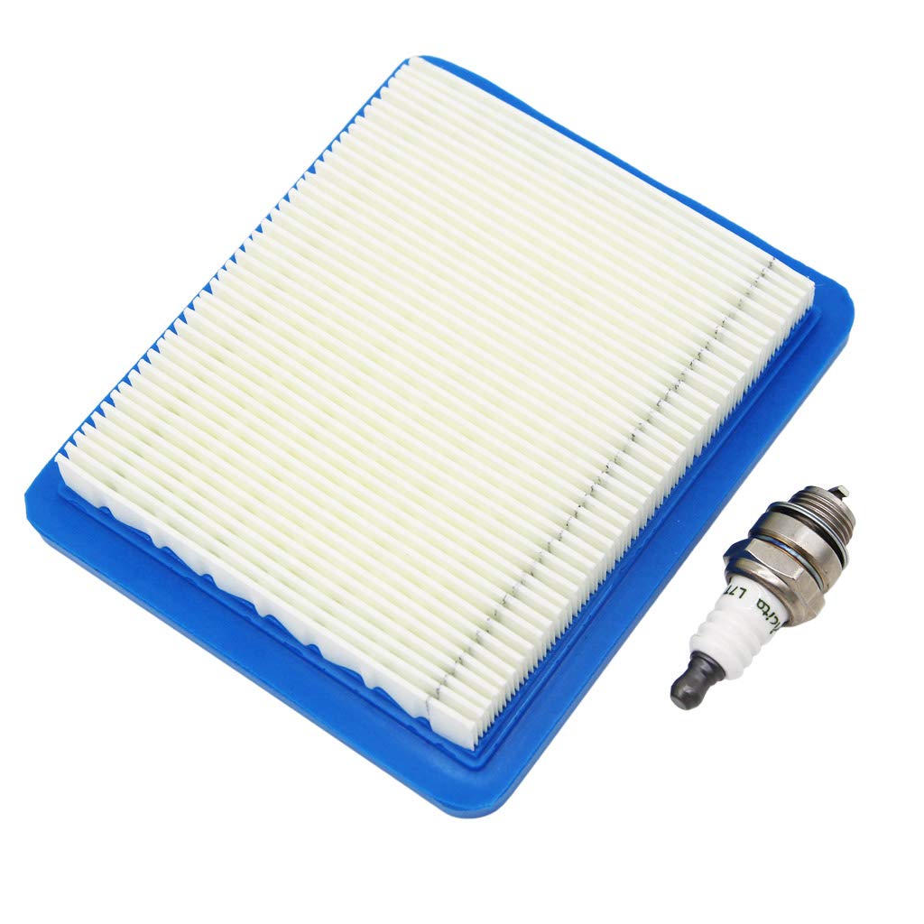 SWNKDG Air Filter & Spark Plug for Lawn Mower with Briggs & Stratton Quantum Engine 625 650 675 s 491588 399959 491588S Wolf 2058411, Champion RJ19LM / NGK B2LM