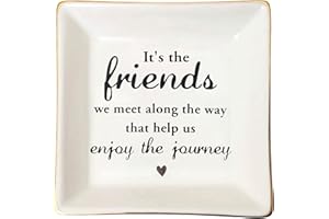 YOQANR Jewelry Dish Tray Ceramic Trinket Dish Farewell Gifts For Friends Miss You Gifts Miss You Gifts For Women Gifts For Close Female Friends Miss You Moving Away Gifts Personalized Jewelry Dish