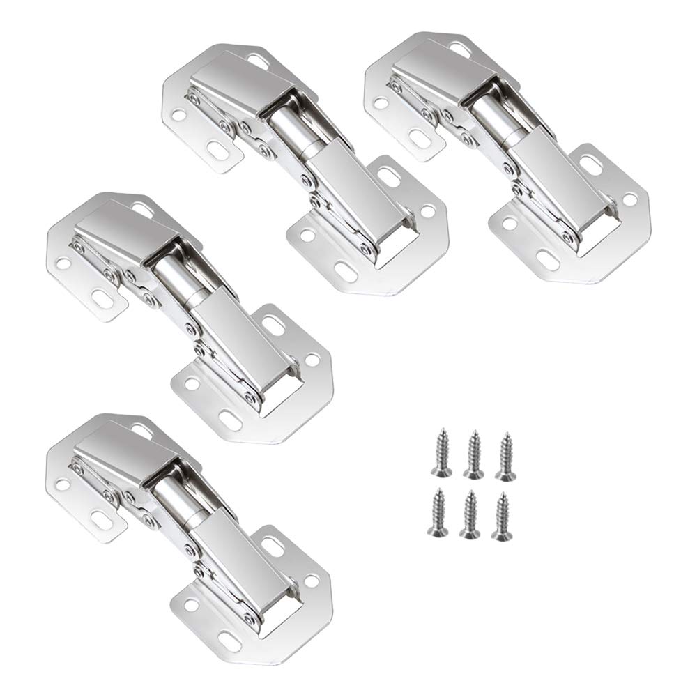 YOFASEN Door Hinge - 4PCS Cabinet Hinges Hinge-Free Hinges for Home Hardware, Kitchen, Silver, 3 Inch