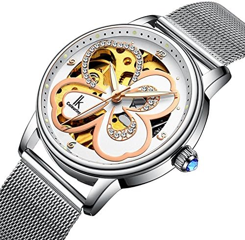 GLEIM Womens Wrist Watch, Classic Srystal Dial Auto-Winding Lady Dress Watch