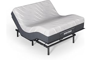 Sven & Son Essential Adjustable Bed Base (Frame) + 14 inch Hybrid Spring Matt (Medium Soft), Easy Assembly, Head and Foot Lift, Memory Positions, Zero Gravity, Wireless Remote - Queen