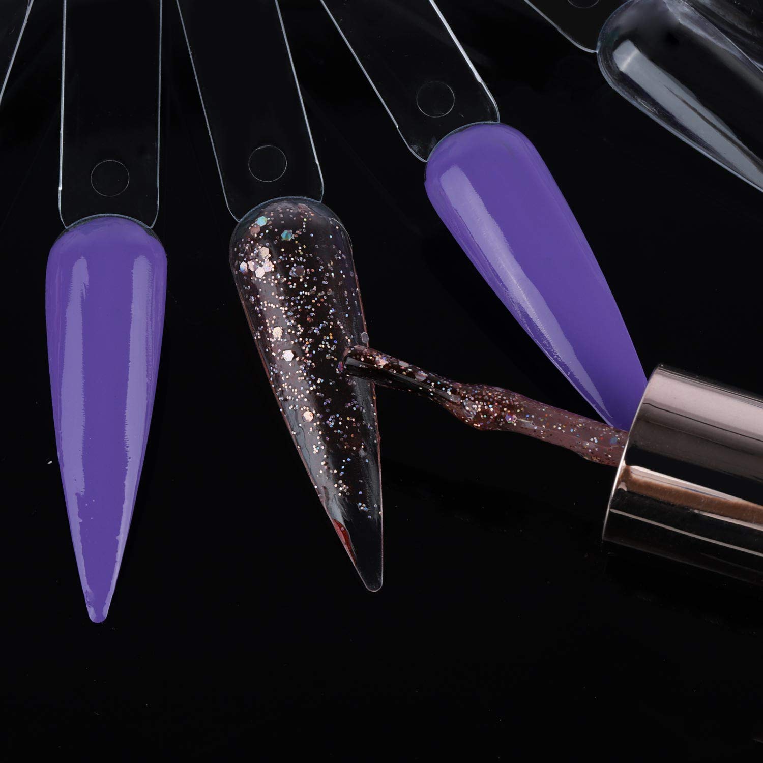 160 Pieces Nail Display Sticks Transparent Nail Art Practice Stiletto Nail Tips Display Polish Board Display Pointed Tip Plastic Nail Art Tips : Beauty