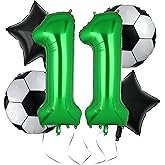 Soccer Balloons 11th Birthday Decoration, Soccer Birthday Party Supplies World Cup Soccer Sports Theme Birthday Party Decorations Supplies Favors Anniversary Decor Mylar Green 11 Balloon