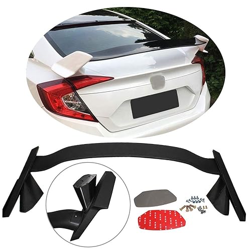 ZXMOTO Trunk Spoiler Wing ABS Matte Black Rear Spoiler Wing JDM Type-R ...