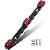 Partsam Red Clearance ID BAR Marker Light 3 Light 9 LED Trailer Sealed Stainless Steel, [DOT Approved] Sealed 3-Light Truck and Trailer Identification LED Light Bar Red Led Strip w/Black Base