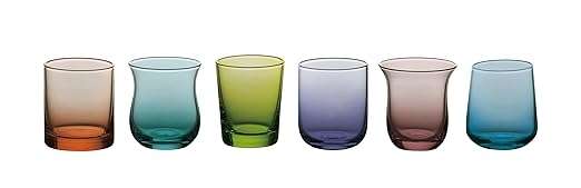 title=Bitossi Home MCV151 Set di 6 Liquorini Desigual, in Pasta di Vetro, Colori