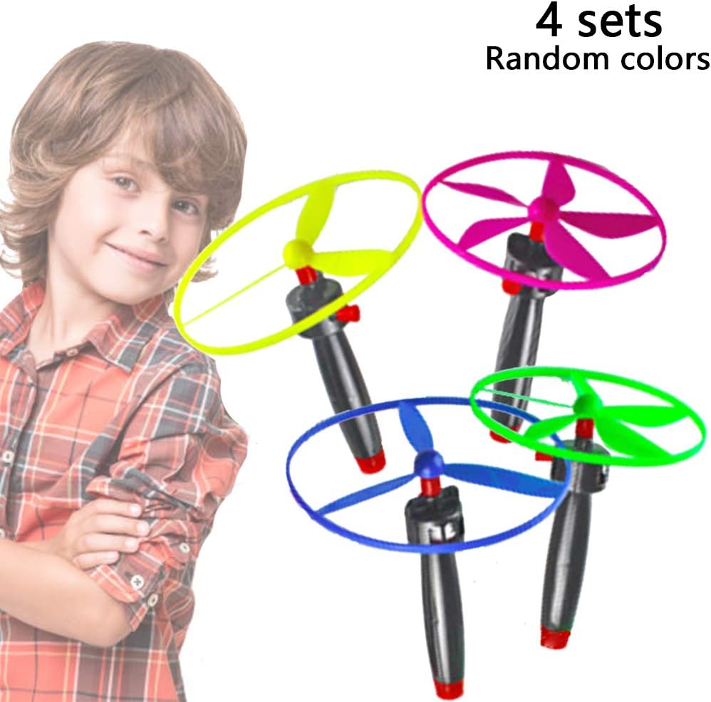 Gcroet 4 Sets Flying Disc Toy Propeller Game Propeller Flying Saucer