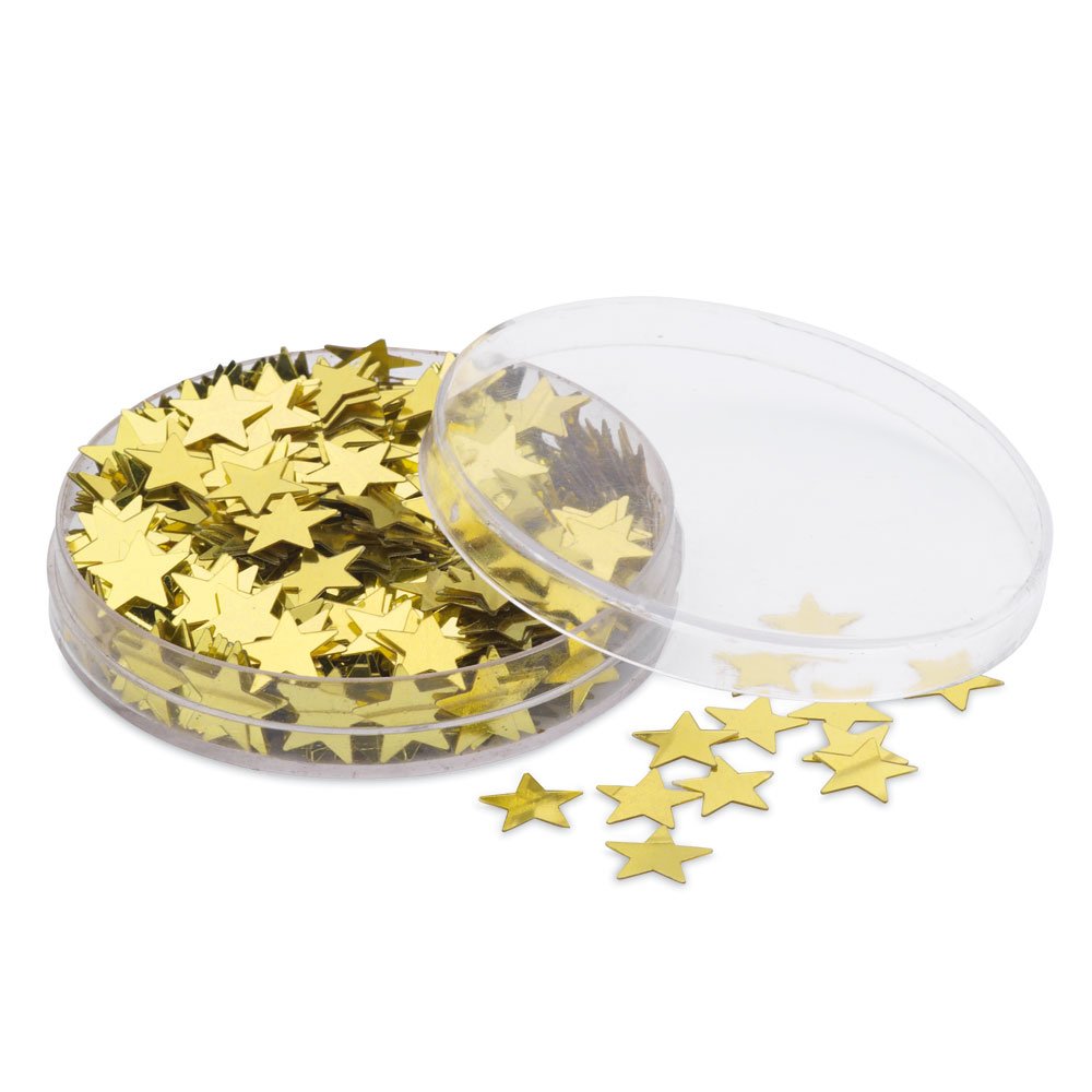 eBuyGB Star Table Confetti, Gold, Pack of 4