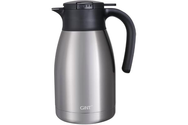 GiNT 1.5L/51Oz Thermal Coffee Carafe for Keeping Hot - Insulated Stainless Steel Carafe for Hot Liquids, Double Walled Vacuum