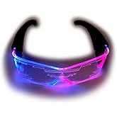 MaxLax led Furture Visor Glasses,7 Colors 4 Modes for Club,Christmas, Party