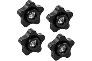 Alrhso 5/16 Star Knobs Wing Nut, 4 Pcs 5/16 Female Thread Knob, Black Star Nut Knob
