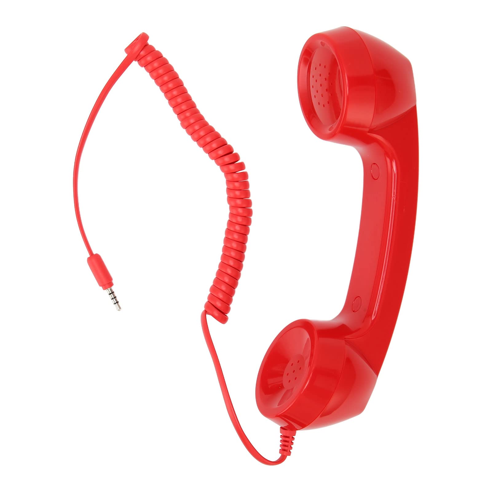 Photo 1 of Cell Phone Handset, Vintage Retro Telephone Handset Mobile Phone Telephone Receiver for All Smartphones and Computers with 3.5mm Headphone Jack (Red)