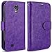 S4 Case, LK [Kickstand Feature] S4 Wallet Case, Luxury PU Leather Wallet Case Flip Cover Built-in Card Slots Stand For Samsung Galaxy S4, PURPLE
