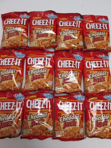 Sunshine Cheez-it Grab N' Go Baked Cheddar Jack Baked Snack Crackers Made with 100% Real Cheese - 12 Pack of 3 Oz Bags - Tj9