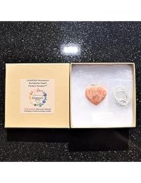 Cargada del Himalaya piedra corazón de vidrio perfecto colgante + cadena de plata de energía Reiki de curación por Zenergy gemas