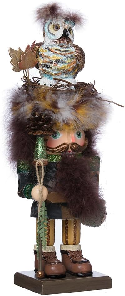 Nutcrackers - Kurt Adler 16-Inch Hollywood Woodsman Nutcracker with Owl Hat