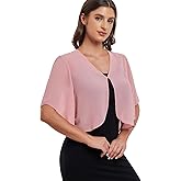 SURVODJA Womens Chiffon Cropped Cardigans Lightweight Sweaters Short Sleeve Bolero Shrugs for Dress
