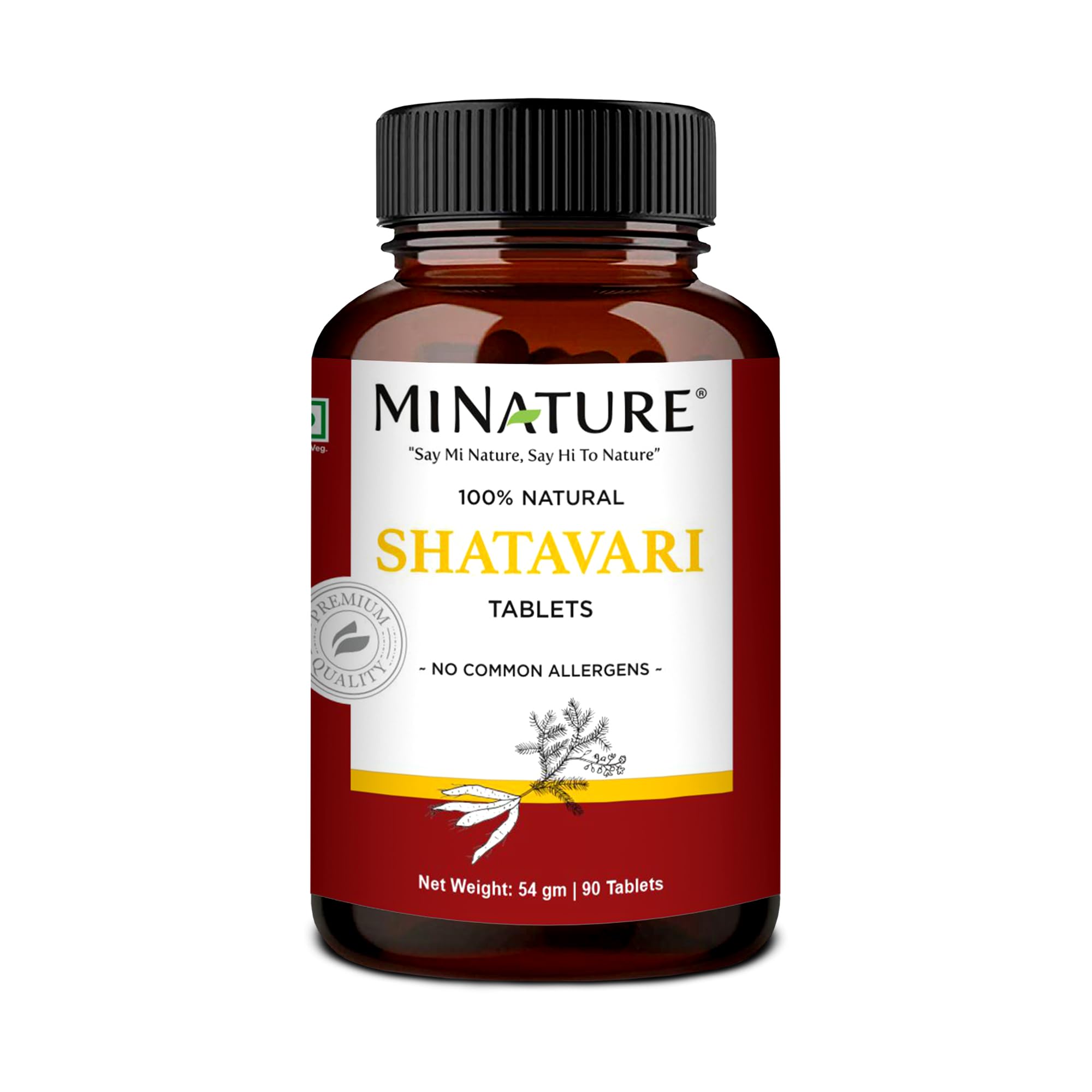 Mi Nature Shatavari Tablets-90 Tablets, 1000mg | Asparagus | Calming, Cooling | from India