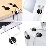 URAQT Cable Clips Holders 15pcs Cable Management Desktop Cord Holder Black view 6