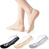 HEALLILY 3 Pairs No Show Sling Back Socks Ultra Low Cut Liner Socks With Sling No Show Half Socks For Heels (Grey+Black+Complexion)
