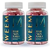 WEEM Hair Skin and Nails Gummies - Supports Healthy Hair - Vegan biotin Vitamins for Women & Men Supports Faster Hair Growth, Stronger Nails, Healthy Skin, Extra Strength (2)