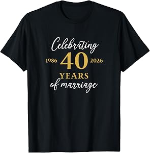Funny 40 Years of Marriage 1986 40th Wedding Anniversary T-Shirt