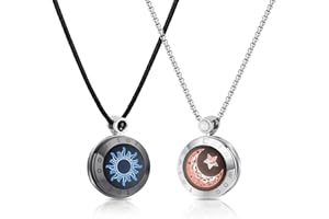 TOTWOO Long Distance Touch Necklace| Vibration & Light Up Smart Necklace for Long Distance Relationship Gifts (Black Rose Gold) Couples Necklace with Natural Agate Gift for Her and Him