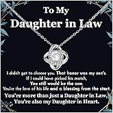 Chiside To My Daughter In Law Necklace From Mother, Daughter In Law Birthday Gifts With Card, Meaningful Gift For Her On Wedding Day Christmas Anniversary