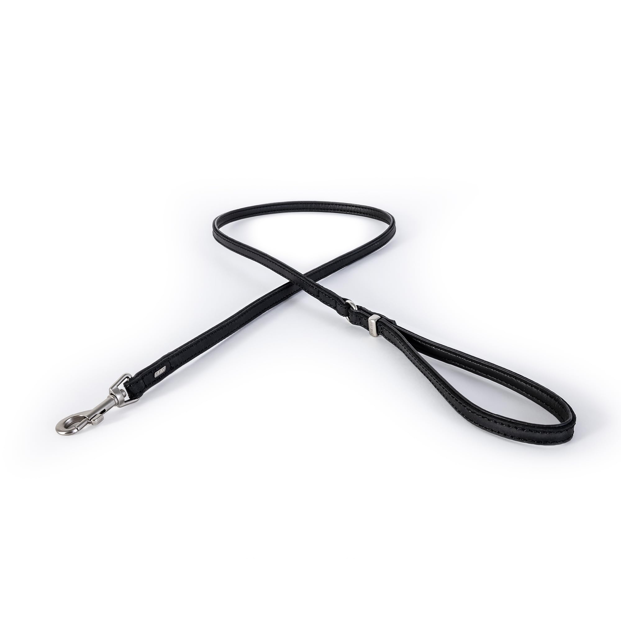 EZYDOG Oxford Leather Dog Lead | Small, Medium and Large Dogs, Full Grain Natural Leather, Adjustable, Padded Lining, Hard Wearing Dog Lead (LITE, Black)