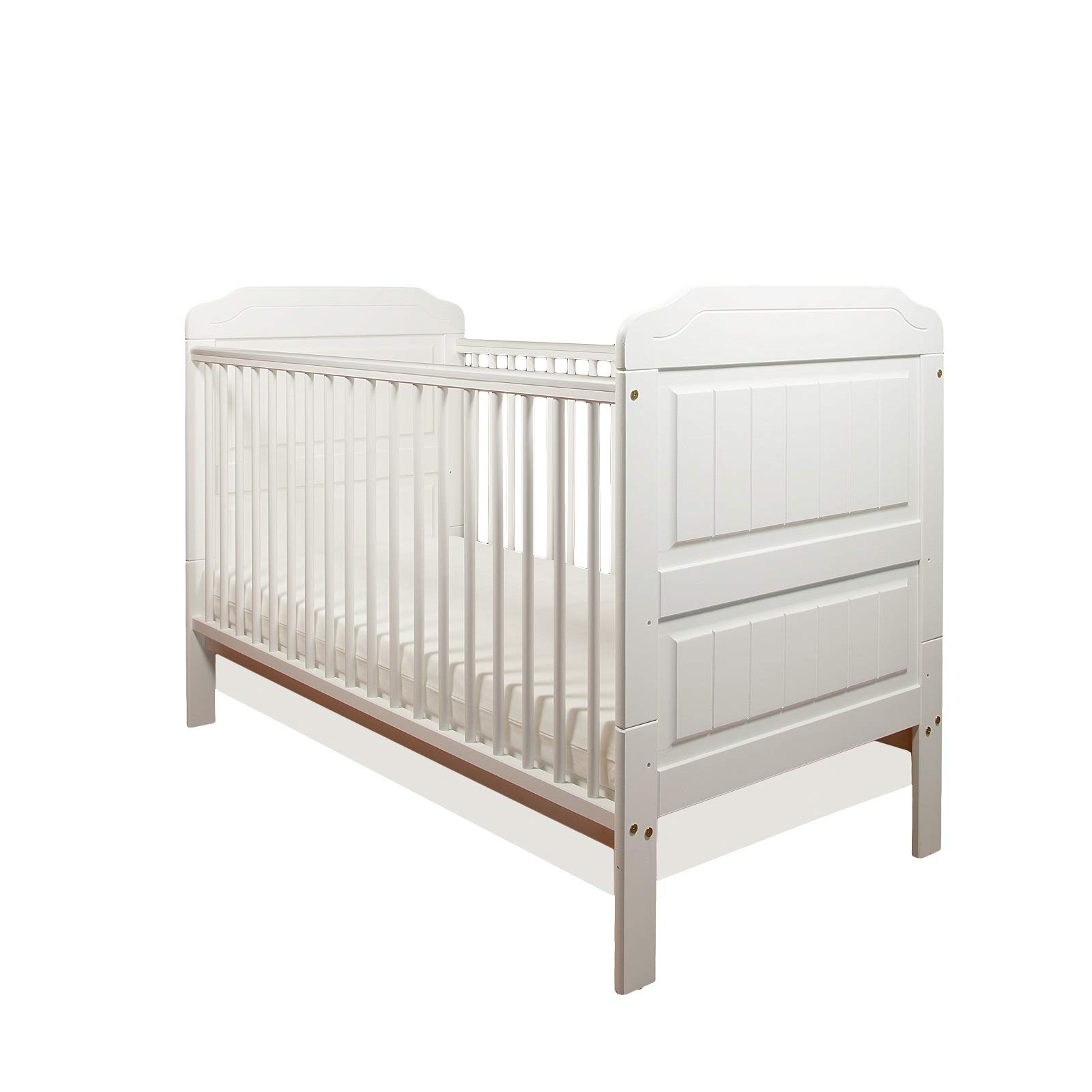 Buy New Solid Wood Convertible Cot Stanley Baby White Cot Bed / Junior