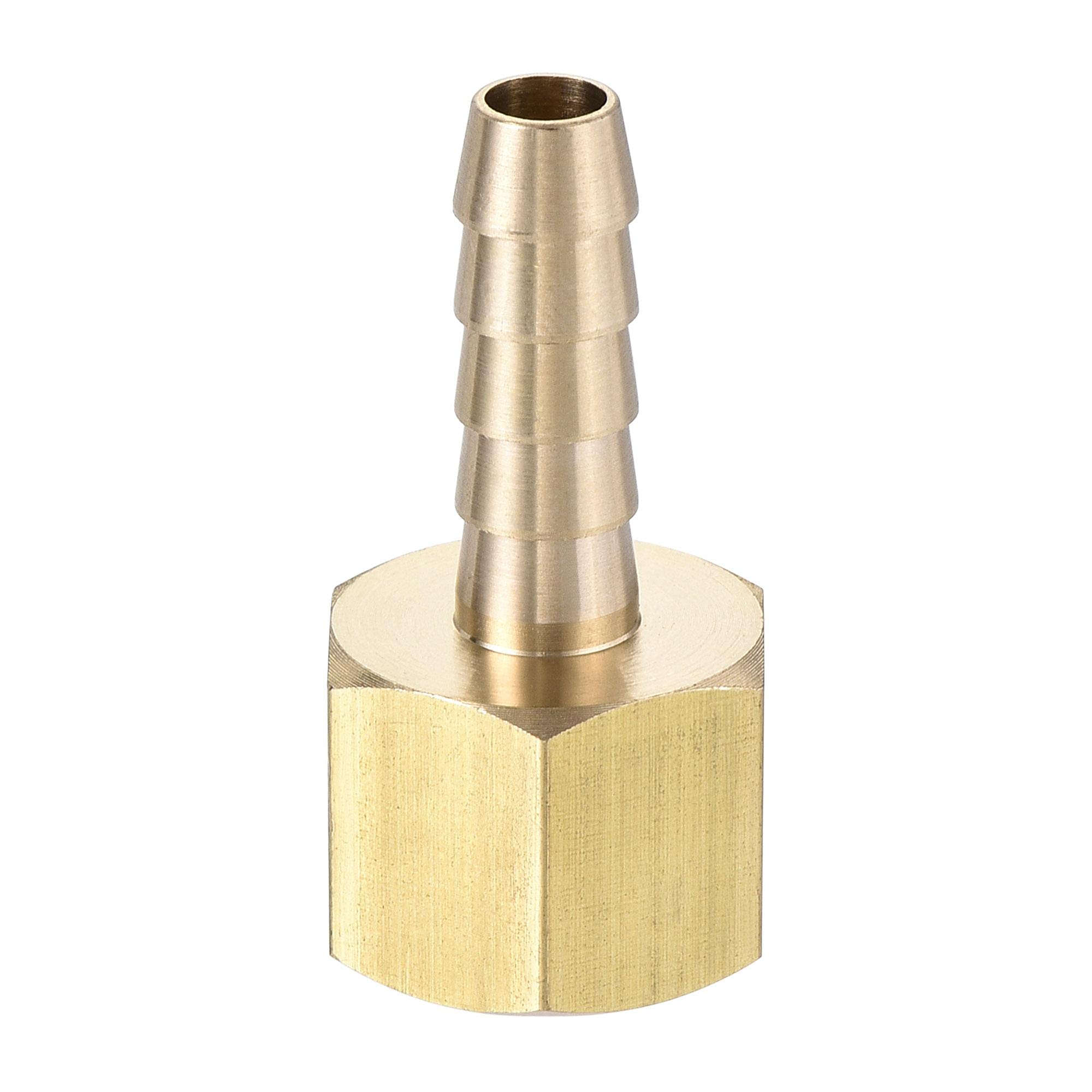 sourcing map Brass Barb Hose Fitting Connector Adapter 1/4 Barbed x 1/4NPT Female Pipe