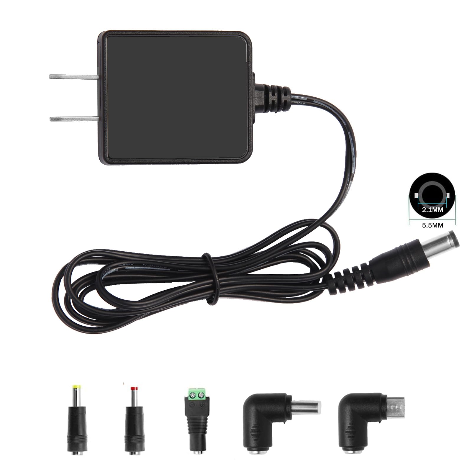 Photo 1 of AC/DC Power Adapter, 5V 1A 5W, Universal Input 110V-240V, 5 Connectors, Black
